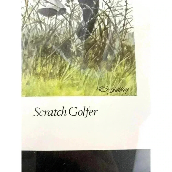 VTG Scratch Golfer Framed Print By R.S. Lindsay Matted 9.25 X 12.5" Wall Decor - Picture 2 of 8